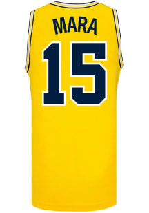 Aday Mara   Michigan Wolverines Yellow NIL Name And Number Jersey