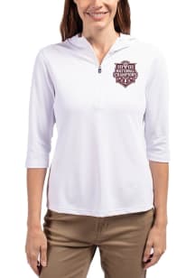 Cutter and Buck Indiana Hoosiers Womens White 2025 CFP National Champions Virtue Eco Pique Hooded..