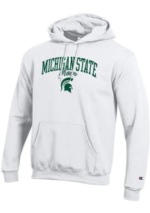 Champion Michigan State Spartans Mens White Mom Script Powerblend Long Sleeve Hoodie