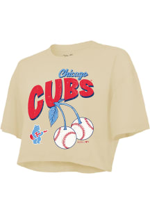 Chicago Cubs Womens White Circus Shot Short Sleeve T-Shirt