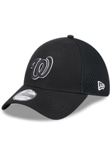 New Era Washington Nationals Mens Black Evergreen Neo 39THIRTY Flex Hat