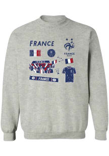 Vive La Fete France National Team Womens Ash Jean Impressions Crew Sweatshirt