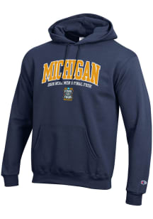 Champion Michigan Wolverines Mens Navy Blue 2026 Men's Basketball Final Four Bound Embroidered Lon..