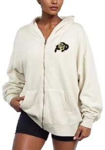 Colorado Buffaloes Womens White French Terry Long Sleeve Full Zip Jacket