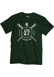 Blue 84 Michigan State Spartans Green Go Airborne 517 Baseball Short Sleeve Fashion T Shirt