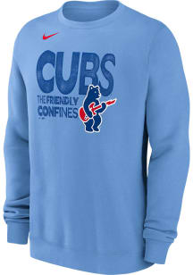 Nike Chicago Cubs Mens Light Blue Electric Bear Long Sleeve Crew Sweatshirt