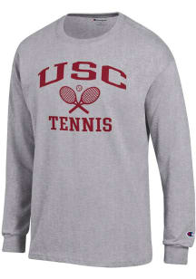 Champion USC Trojans Grey Tennis Icon Jersey Long Sleeve T Shirt