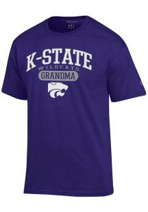 Champion K-State Wildcats Purple Pill Box Grandma Jersey Short Sleeve T Shirt