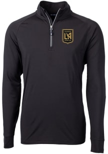 Cutter and Buck Los Angeles FC Mens Black Adapt Eco Knit Long Sleeve Qtr Zip Pullover