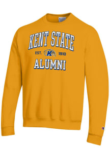 Champion Kent State Golden Flashes Mens Gold Est Date Alumni Powerblend Long Sleeve Crew Sweatshir..