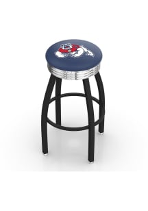 Fresno State Bulldogs 3 Ring Chrome Seat Pub Stool - Black