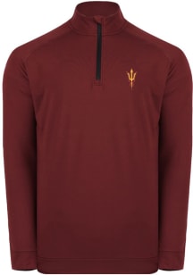 Swannies Arizona State Sun Devils Mens Maroon Colt Long Sleeve Qtr Zip Pullover