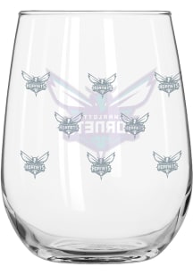 Charlotte Hornets 16oz Satin Etch Stemless Wine Glass - Teal