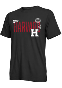 Harvard Crimson Black Multi Logo Short Sleeve T Shirt