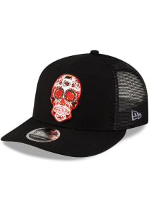 New Era Kansas City Chiefs Camo Sugar Skull LP Stretch 9FIFTY Trucker Adjustable Hat - Black