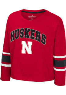 Colosseum Nebraska Cornhuskers Girls Red Fire Long Sleeve T-shirt