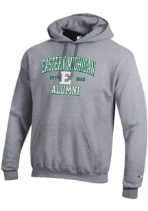 Champion Eastern Michigan Eagles Mens Grey Est Date Alumni Powerblend Long Sleeve Hoodie