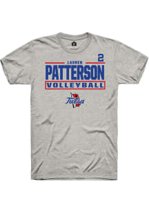 Lauren Patterson Tulsa Golden Hurricane Ash NIL Stacked Box Short Sleeve Player T Shirt