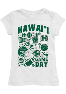 Vive La Fete Hawaii Warriors Girls White Lexie Short Sleeve Tee