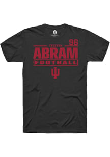 Triston Abram Indiana Hoosiers Black Football NIL Stacked Box Short Sleeve Player T Shirt