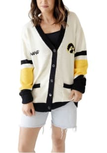 Gameday Social Iowa Hawkeyes Womens White Varsity Cardigan Long Sleeve Cardigan