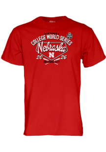 Blue 84 Nebraska Cornhuskers Red 2026 Women's College World Series Bound Short Sleeve T Shirt