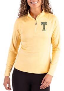 Cutter and Buck GA Tech Yellow Jackets Womens Gold Vault Coastline Qtr Zip