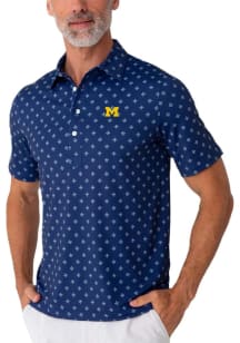 Michigan Wolverines Mens Navy Blue Saltillo Short Sleeve Fashion Polo