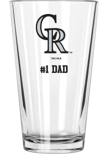 Colorado Rockies Dad 16oz Pint Glass - White