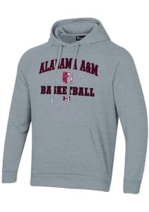Under Armour Alabama A&M Bulldogs Mens Grey Basketball Rival Long Sleeve Hoodie
