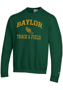 Champion Baylor Bears Mens Green Track & Field Icon Powerblend Long Sleeve Crew Sweatshirt