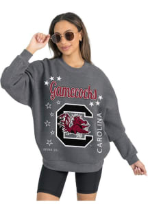 Gameday Couture South Carolina Gamecocks Womens Grey Stars Collage Crew Sweatshirt
