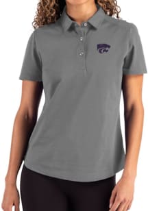 Cutter and Buck K-State Wildcats Womens Graphite Advantage Short Sleeve Polo Shirt