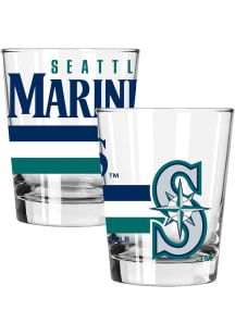 Seattle Mariners Big Stripes 2 Pack 15oz Etched Rock Glass - White