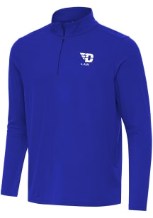 Antigua Dayton Flyers Mens Blue Intent Law Long Sleeve Qtr Zip Pullover
