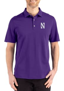 Cutter and Buck Northwestern Wildcats Mens Purple Advantage Refresh Short Sleeve Polo