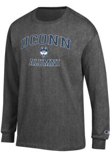 Champion UConn Huskies Charcoal Logo Alumni Jersey Long Sleeve T Shirt