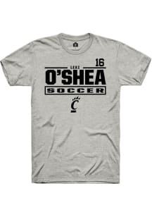 Lexi O’Shea Cincinnati Bearcats Ash NIL Stacked Box Short Sleeve Player T Shirt