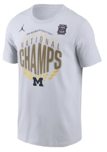 Nike Michigan Wolverines White 2026 Men's Basketball National Champions Locker Room Short Sleeve T..