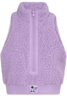 K-State Wildcats Womens Lavender Sherpa 3/4 Zip Vest