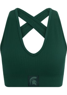 Michigan State Spartans Womens Green Seamless Bra Tank Top