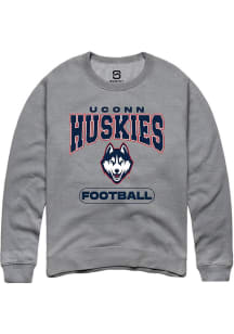 Summit Sportswear UConn Huskies Mens Graphite Football Long Sleeve Crew Sweatshirt