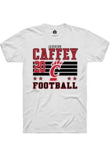 Jakorion Caffey Cincinnati Bearcats White Football NIL Striped Short Sleeve Player T Shirt