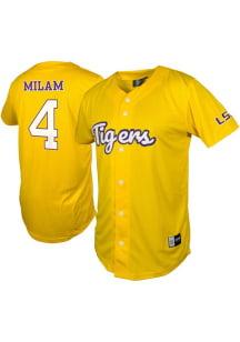 Steven Milam  LSU Tigers Mens Gold NIL Baseball Jersey
