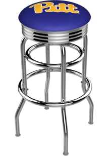 Pitt Panthers Double-Ring Swivel Chrome Pub Stool - Black