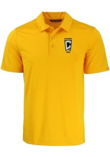 Cutter and Buck Columbus Crew Mens Yellow Prospect Short Sleeve Polo