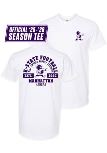 Summit Sportswear K-State Wildcats White Football Stripe The Stadium Short Sleeve T Shirt