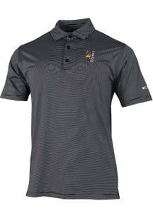 Columbia South Carolina Gamecocks Mens Black Vault Heat Seal Double Hit Short Sleeve Polo