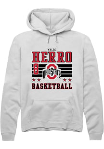 Myles Herro Ohio State Buckeyes Mens White NIL Striped Player Hood