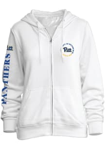 Pitt Panthers Womens White Comfy Long Sleeve Full Zip Jacket